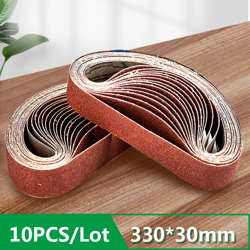 10PCS 연마 샌딩 벨트 330*30mm 샌더 벨트 샌더 부착 그라인더 폴리 셔 전..