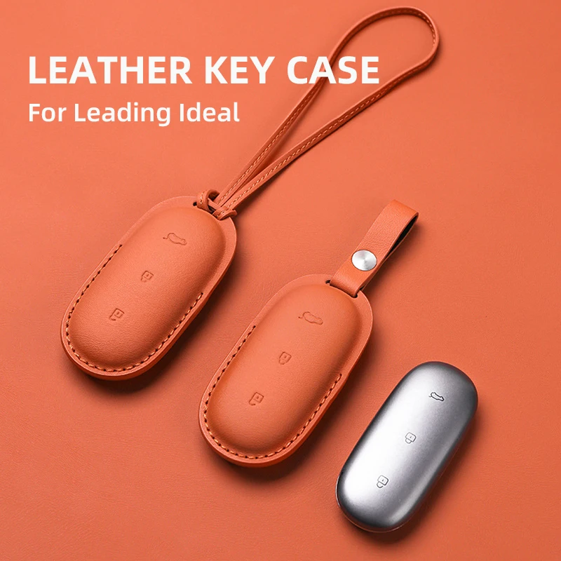 

Leather Car Smart Key Fob Case Cover For Leading Ideal One Li Auto L9 For Li Lixiang L7 L8 2022 2023 Keychain Key Accessories