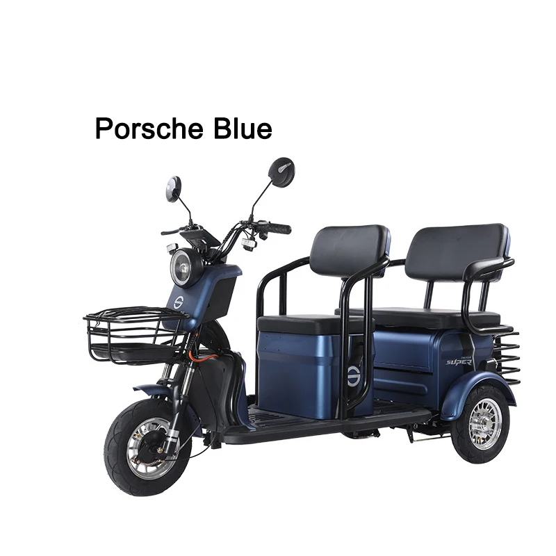 Triciclo eléctrico para adultos, transporte para personas mayores, niños, uso doméstico, mini scooter, ocio para tres personas