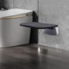 Solid Folding Seat Wall Mounted,Easy Clean Foldable Shower Chair Fold Up Shower Stool Ergonomic Design For All Age Groups 3