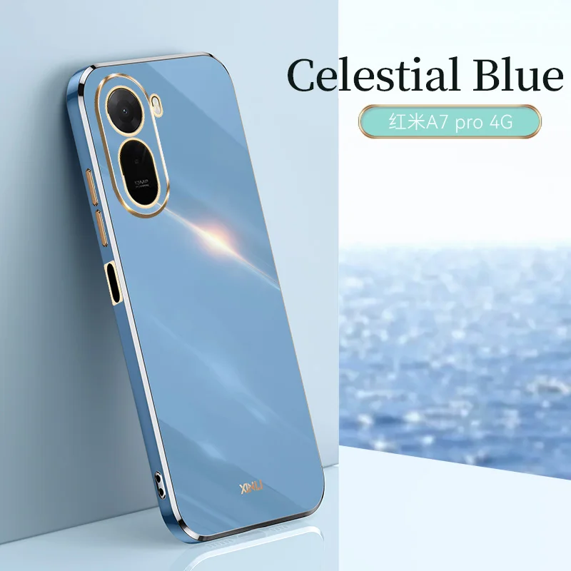 Luxury Silicone Camera Protection Square Mobile Phone Case with Fashionable Plating Design