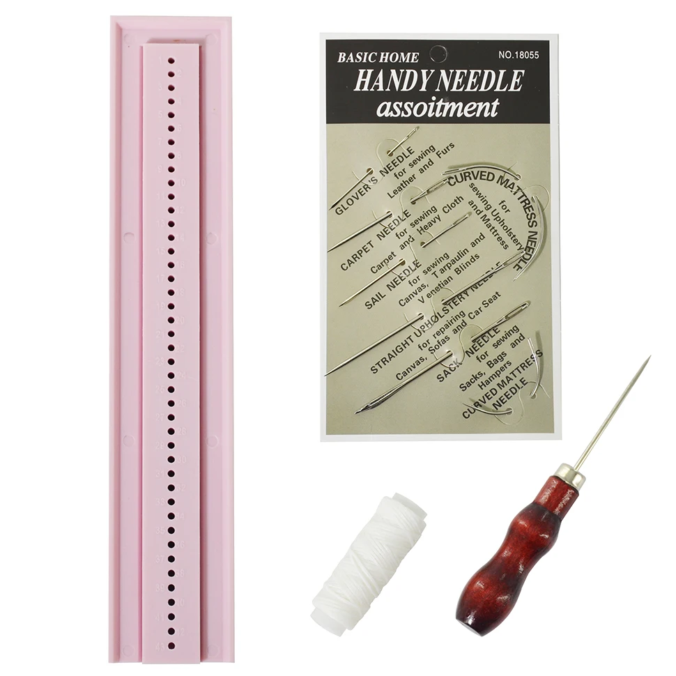 

Bookbinding Kit Hand Punching Tools Set Supplies with Wood Awl Thread Curved Needle Sewing Pins for Paper Bookbinding DIY Crafts