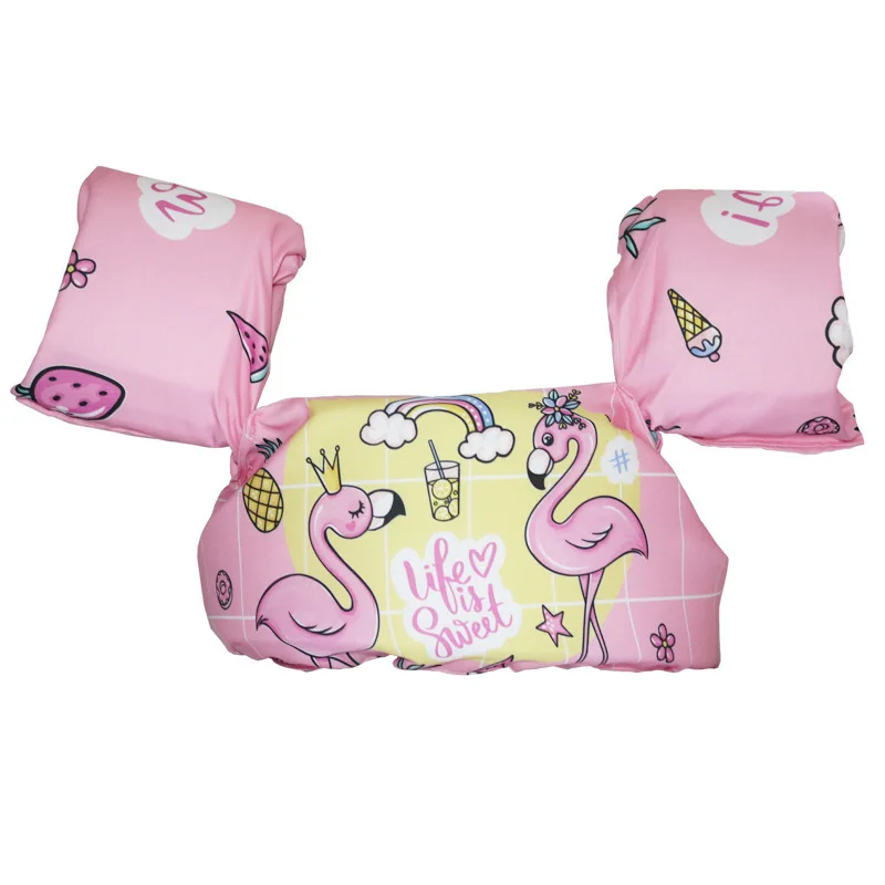 Cartoon Baby Swim Float with Arm Sleeves - Adjustable Foam Safety Life Jacket
