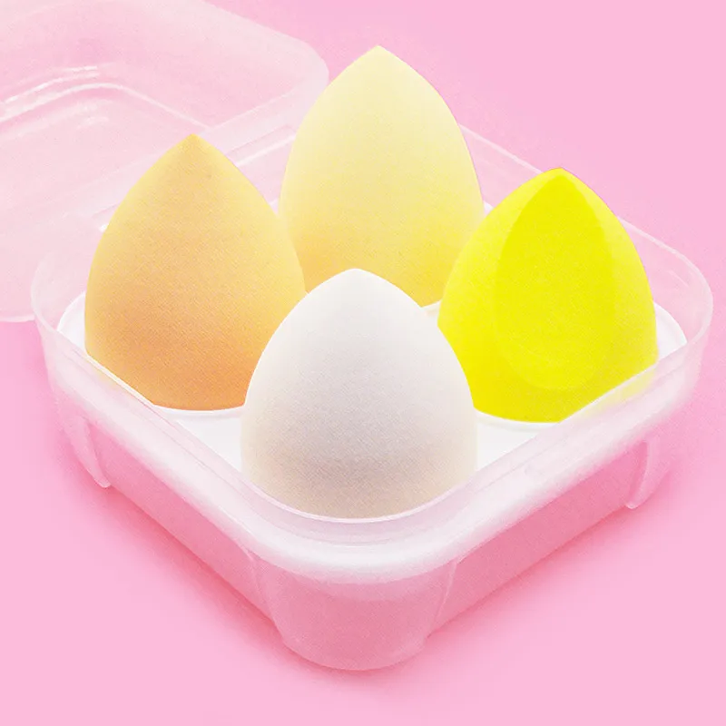 4pcs Makeup Sponge Powder Puff Dry and Wet Combined Beauty Cosmetic Ball Foundation Powder Puff Bevel Cut Make Up Sponge Tools 4