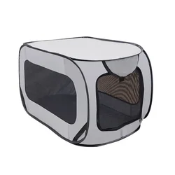 Portable Large Pop-Up Pet Bed and Kennel (Gray)