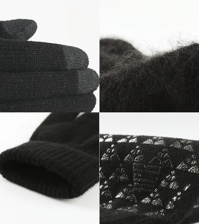 Winter Men Knitted Gloves Touch Screen Non-slip Rubber High Quality Male Gloves Thicken Warm Autumn Men Mittens warm gloves full finger gloves male gloves