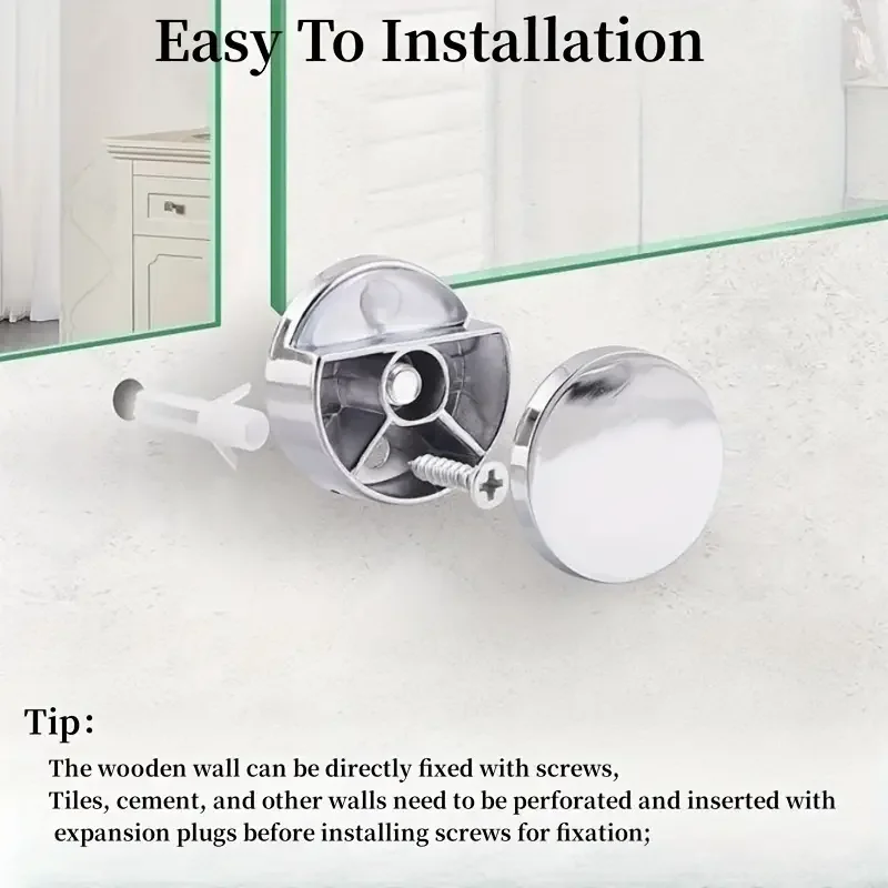 4Pcs Rust-Resistant Mirror Clip For Easy Installation And Secure Hold-Perfect For Bathroom And Makeup mirror clip