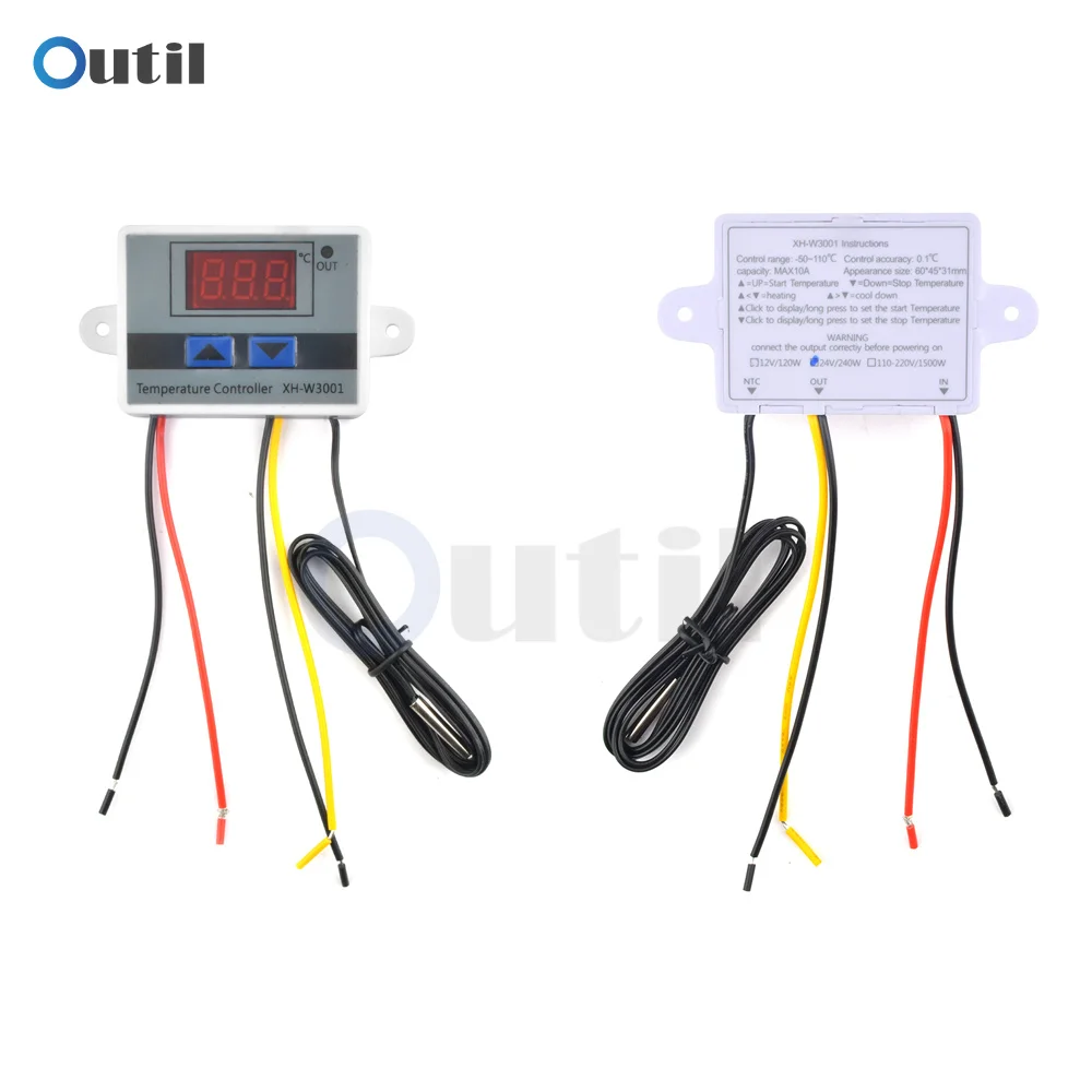 

12V 24V 110V 220V W3001 Digital LED Temperature Controller Thermostat Control Switch Thermoregulator Sensor Meter Heating Coolin