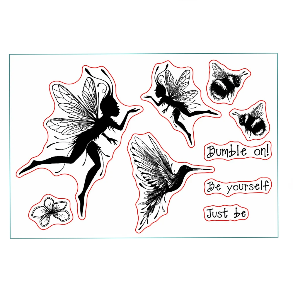 Plants Bird Fairy Transparent Stamps Seal for DIY Scrapbooking Card Clear Rubber Stamps Making Photo Album Handmade Crafts