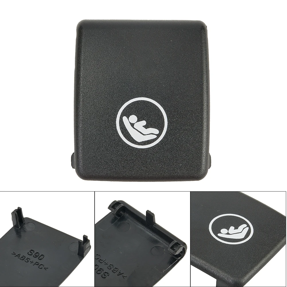 

1pc Rear Child Seat Isofix Mount Belt Buckle Cover Black For Volvo S90 V90 S60 XC40 XC60 Black Color