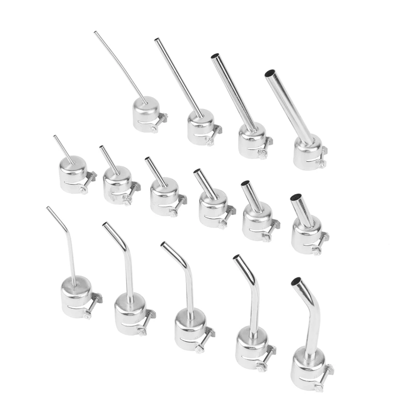 

HOT 15Pcs Universal 850 45 Degree Bent Curved Nozzle For Hot Air SMD Soldering Stations 858D Welding Nozzles