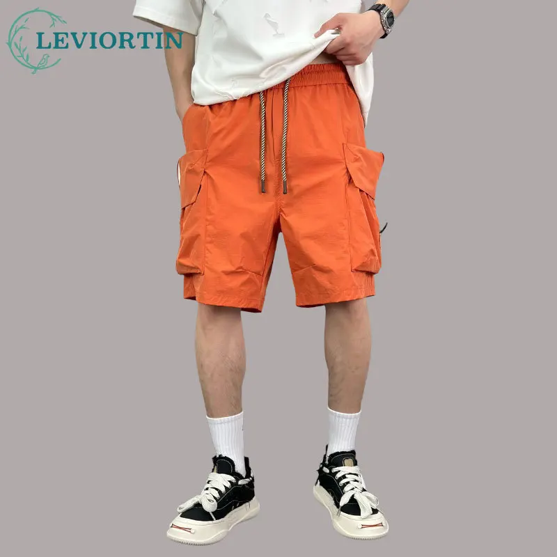 

New Workwear Shorts For Men Hip Hop Summer Thin Breathable Cool Feeling Loose Versatile Casual Short Pants With Side Big Pockets