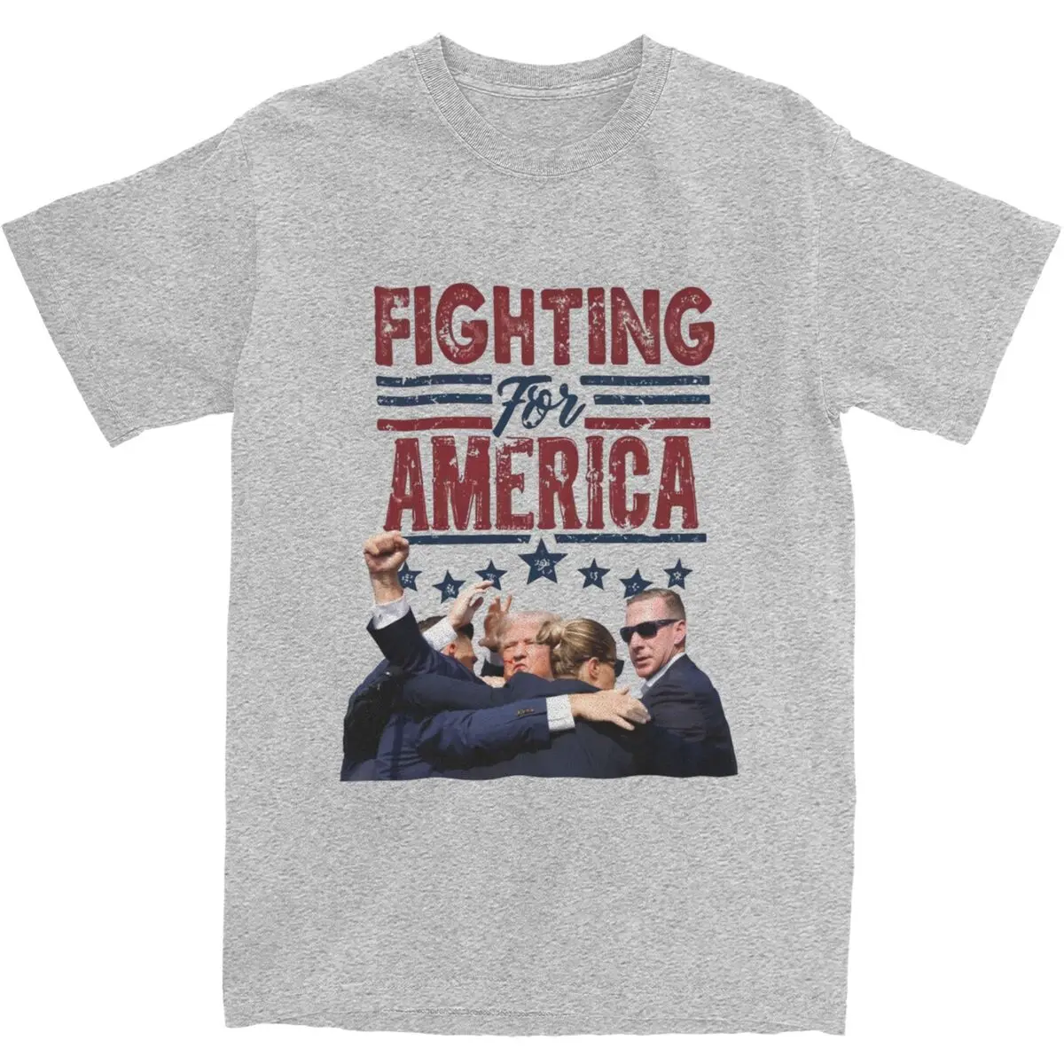 thumbnail image 1 of Camiseta de lucha por Estados Unidos de Trump, ropa para hombres y mujeres, 100 % algodón, moda para hombres, camisetas con memes sobre el asesinato de Donald Trump en 2024, 1 of 4