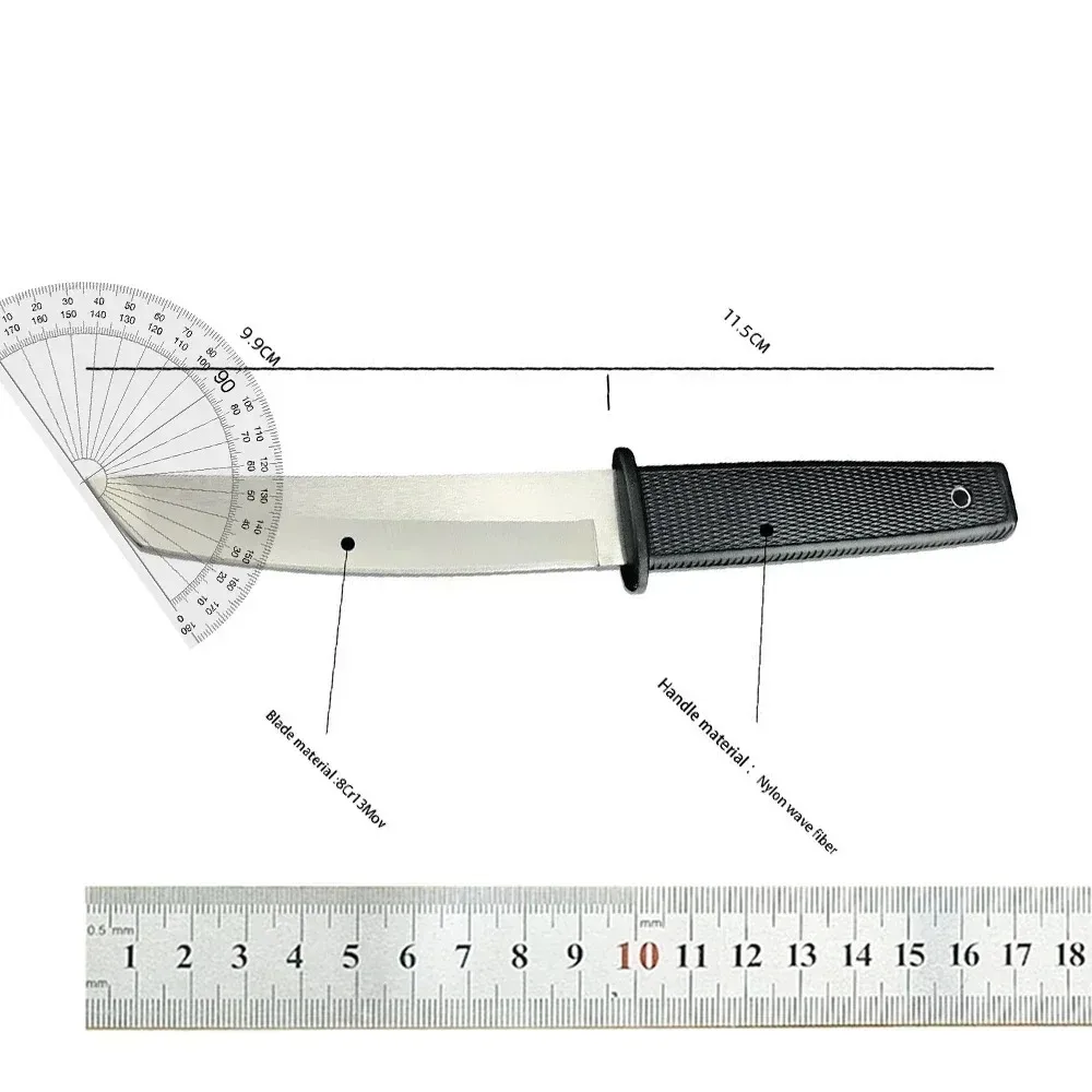 Cold Kobun Survival Fixed Self Defense Outdoor Knife Tactical EDC Multitools Camping Straight Knife for Outdoor Adventure 6