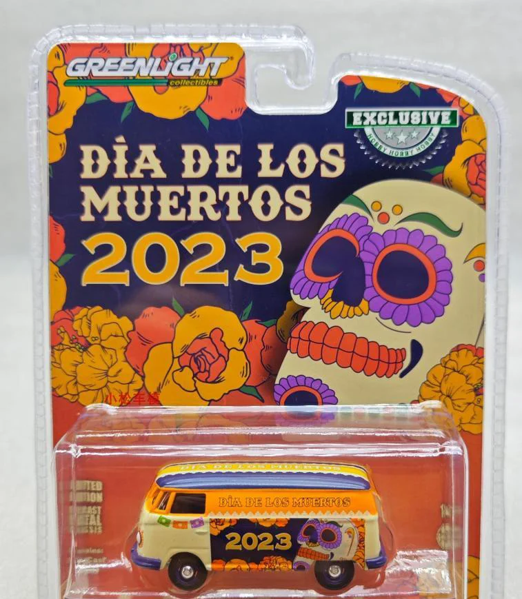

GreenLight 1/64 type 2 t1 panel van 2023 Day of the Dead Collector Edition Metal Diecast Model Race Car Kids Toys Gift