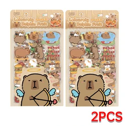 Cute Cartoon Capybara Transparent Waterproof Stickers Pack - School Supplies & Diary Decoration (2PCs Style C)