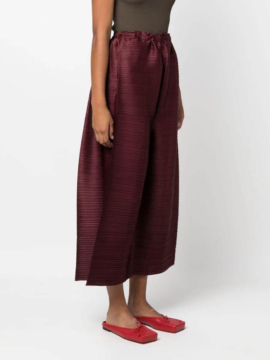 Miyake Summer New Women's Slim Pleated Open-ankle Wide-leg Pants