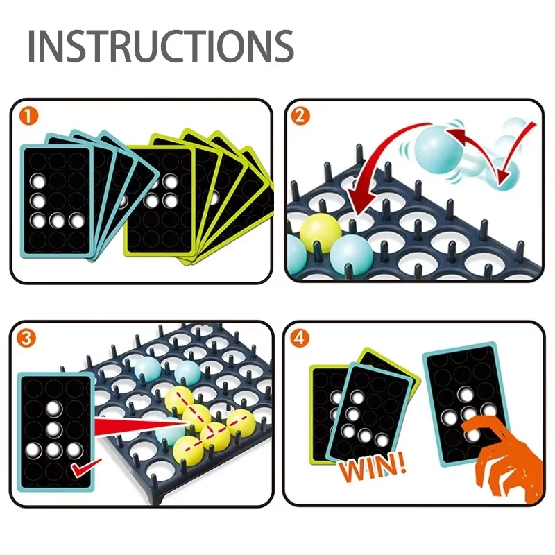 Bounce Ball Game Jumping Ball Board Table Game Interaction Family Party Desktop Bouncing Funny Toy Kit for Children Adults 4