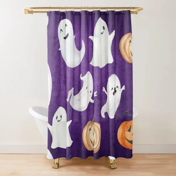  CHui DECOR Halloween Ghost Shower Curtain Funny Cute Spooky  Ghosts Trick or Treat Haunted Gothic Holiday Fabric Polyester Bathroom  Curtain with Hooks : Home & Kitchen