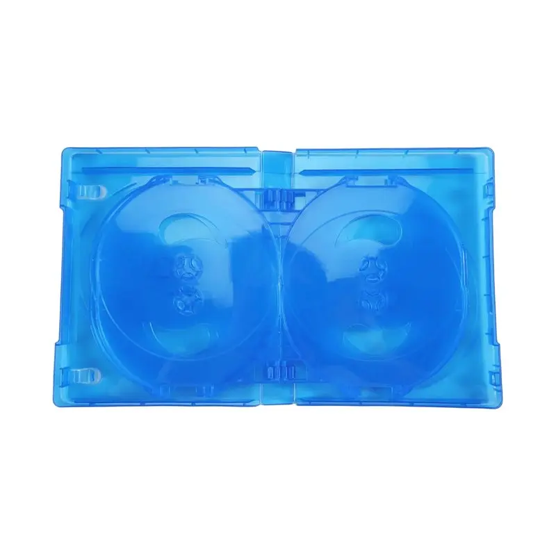 CD 보관함 10개 팩 CD 케이스 플라스틱 양면 CD 보관함 자동차 CD 케이스 두꺼운 DVD 케이스, 간편한 설치 블루