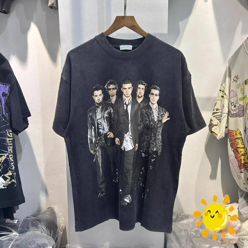 

Высококачественные винтажные футболки с Nsync рок-группой для мальчиков, мужские и женские топы, футболки, топы с круглым вырезом