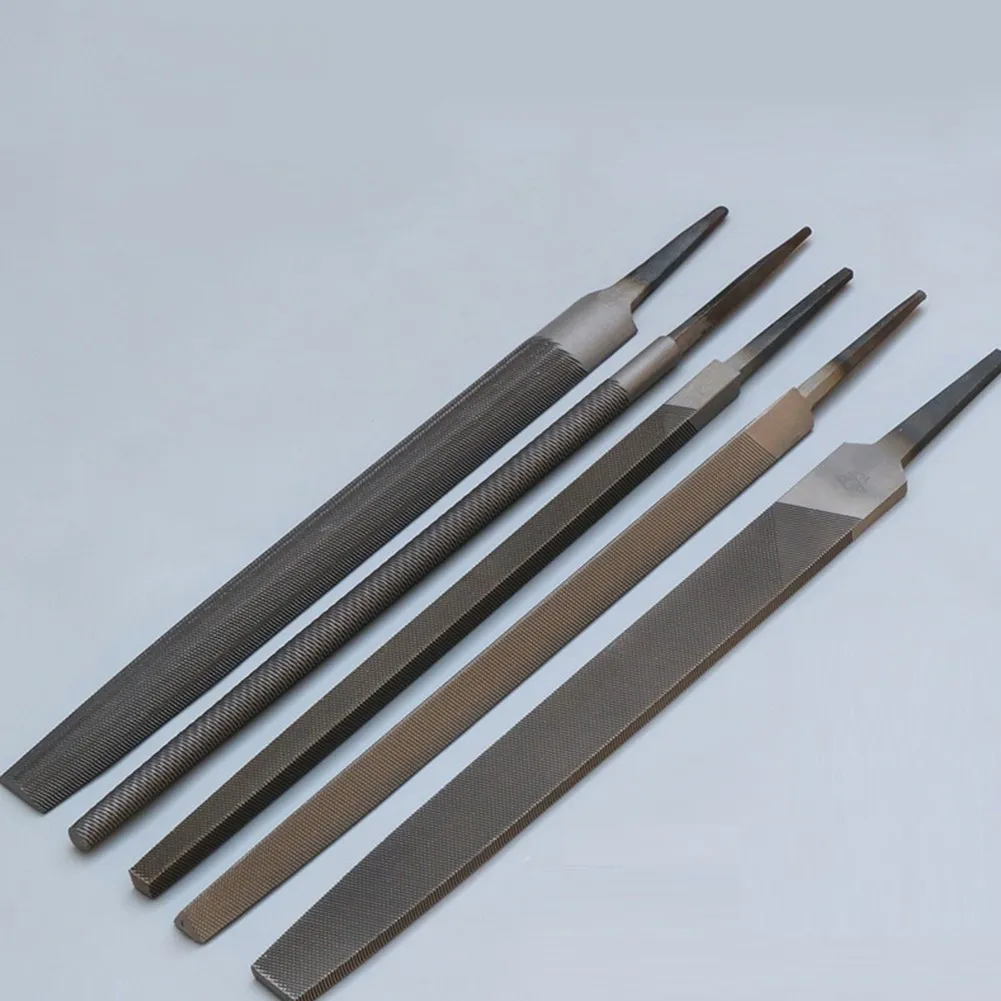 5-teiliges 6-Zoll-Industrie-Stahlfeilen-Set, flach/rund/halbrund/dreieckig/quadratisch, für Metallbearbeitung, Holzbearbeitung, Stahlraspelfeile, flach
