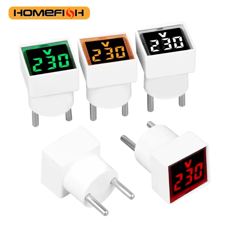 Digital AC Voltmeter Indicator, Digital Voltmeter, No Wiring Required, Euro Plug, Voltage Measurement Range 50 ~ 500V