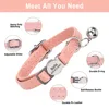 Custom Cat Collar PU Leather Cats Collars Necklace Safety Breakaway Pet Kitten Puppy Collars Anti-lost for Cats Free Engraved 3
