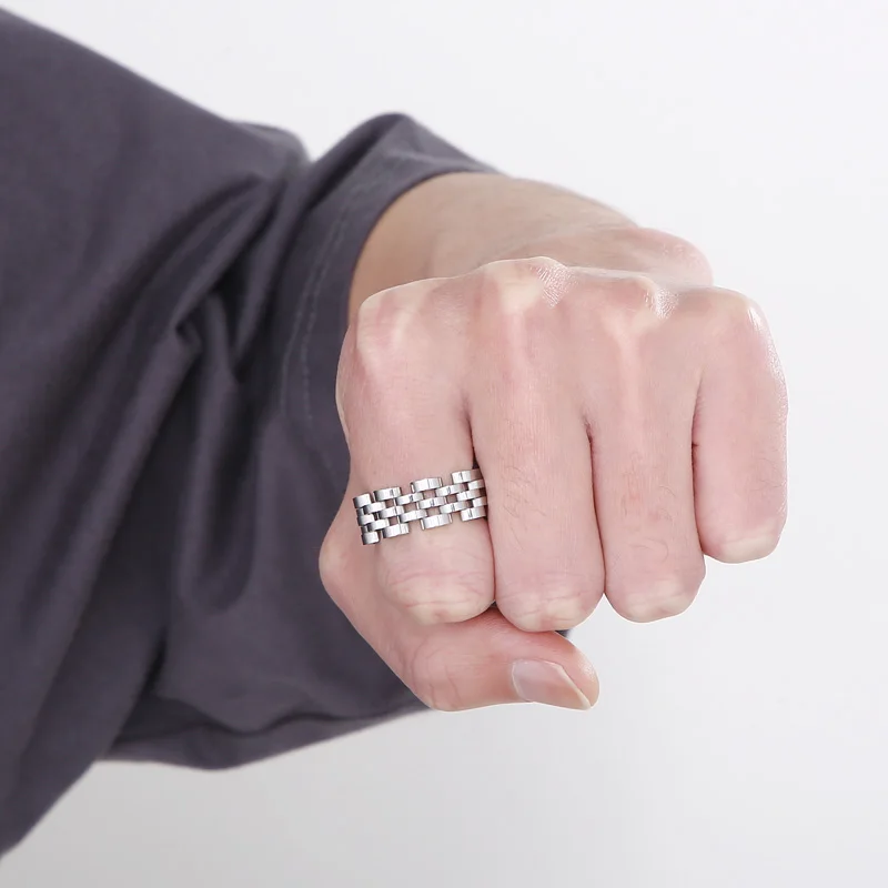 Fongten orologio catena a maglie anello per uomo colore multiplo