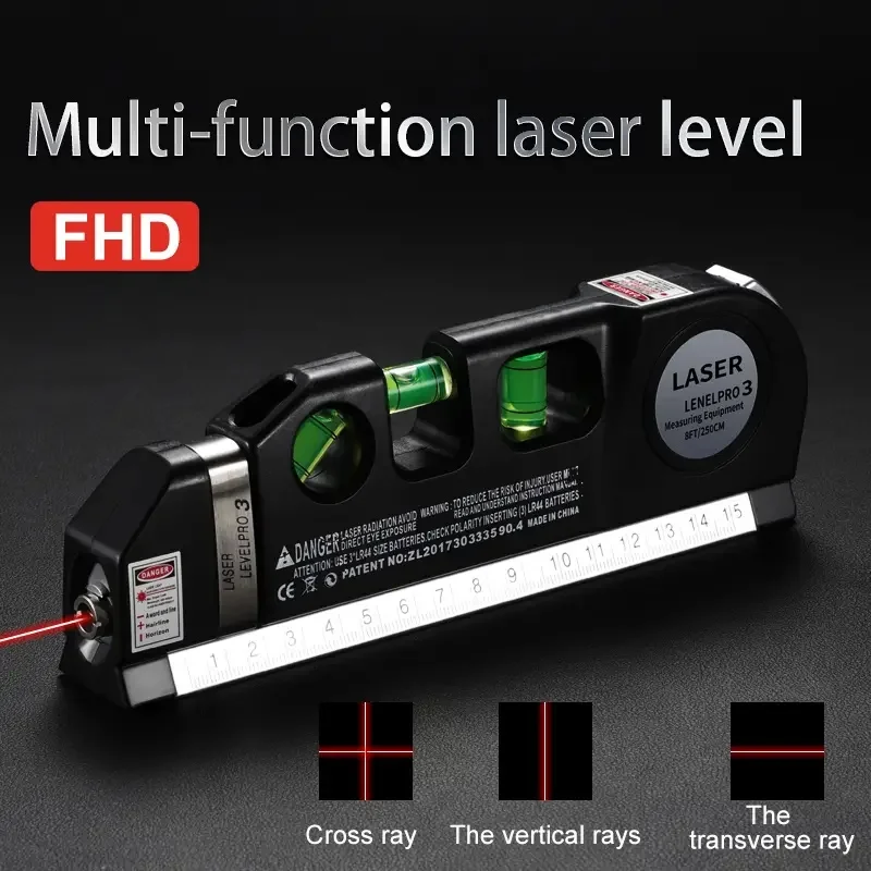 Righello Laser Multiuso Laser Lv03 Livella Laser Multifunzionale E Livella A Bolla Righelli Metrici Laser Linea Retta Horizon