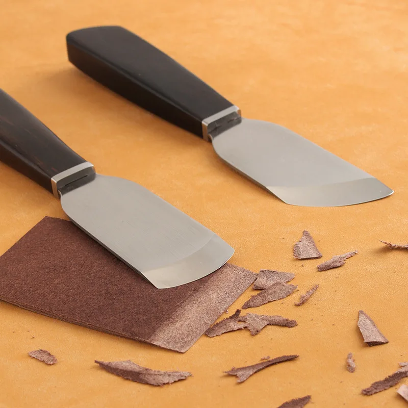 

1pc Leather Thinning Cutting Knife Handmade Leather Goods DIY Tool Stainless Steel Skinning Shovel Thinning Knife Leathercraft