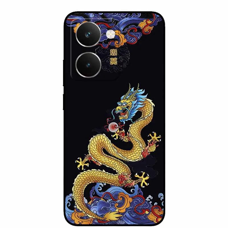Vintage 3D Embossed Silicone Back Cover – Black Retro Design