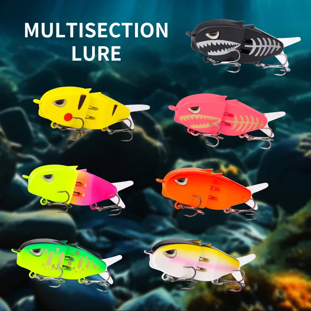 Fishing Lures Realistic Mini Double Hook Swimbait Portable Multi Segment Fishing Swimbaits For Trout Freshwater Saltwater Gear