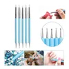 5pcs/Set Double-ended Silicone Head Carving Dotting Pen Brush Modeling Dotting Nail Art Pottery Clay Tool DIY Sculpting Tools 4