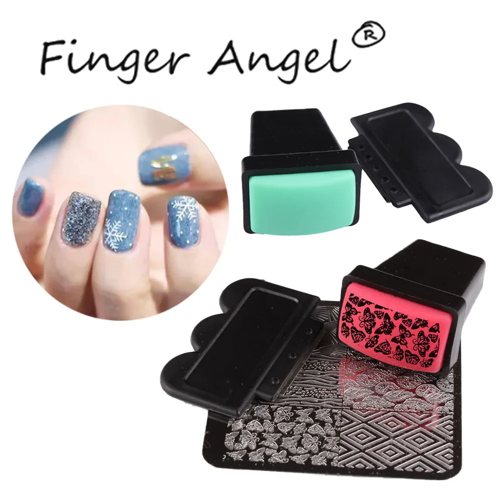 Silicone/Rubber Nail Art Stamping Kit  Manicure Plate Stamp Nail Art Stamper Scraper Set for Transfer Stamp Plates Image Tools