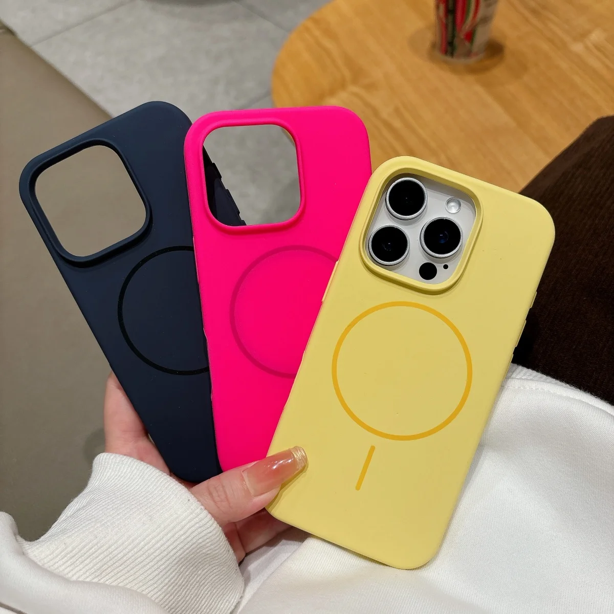 Vibrant Silicone Fluorescent Phone Case with Magsafe Compatibility