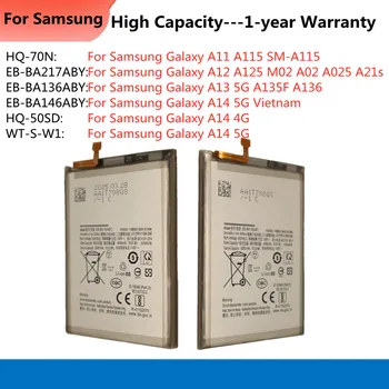 Batteria ad alta capacità per Samsung Galaxy A12 A125 M02 A02 A025 A21s A11 A115 A13 A14 5G A135F A136 Batteria del telefono