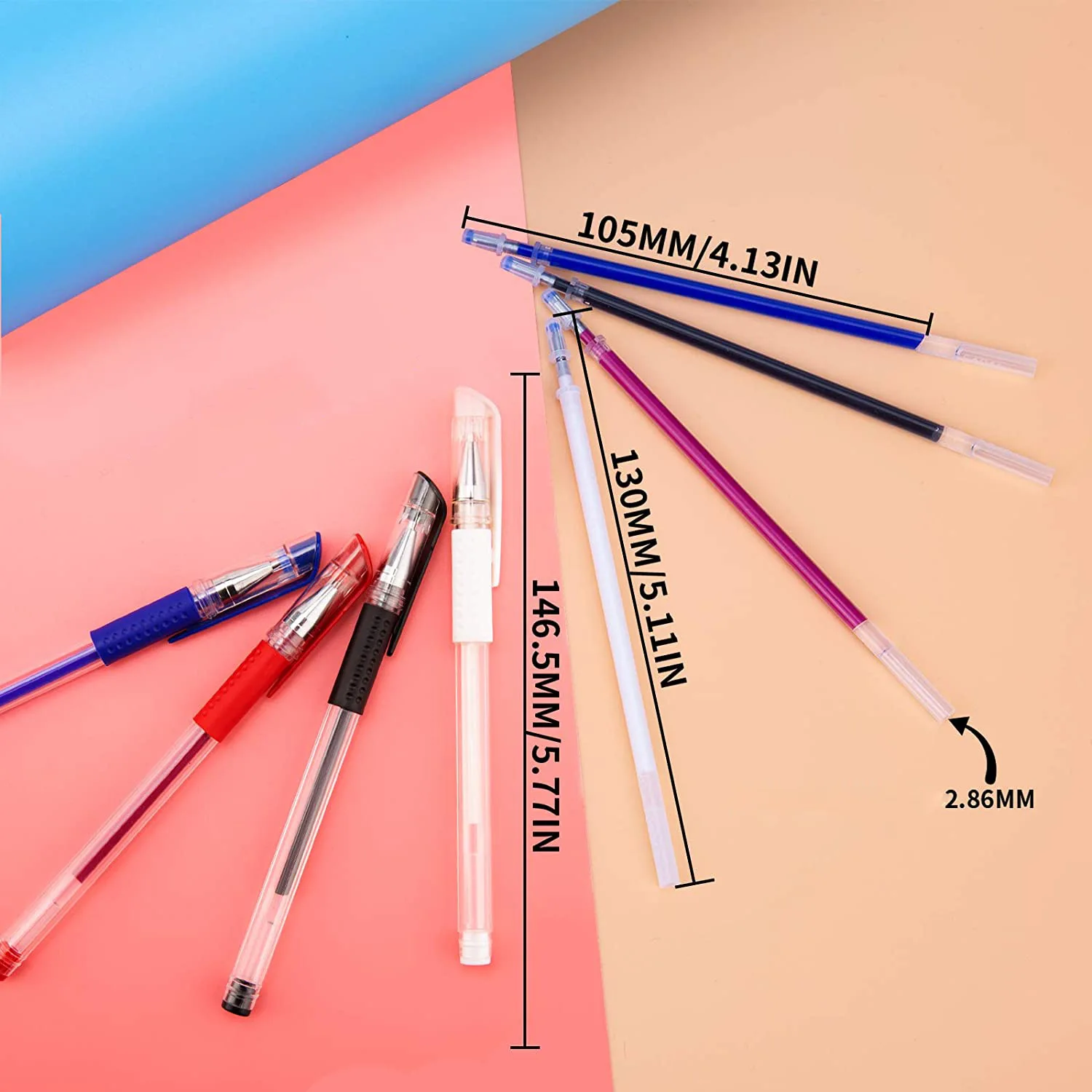 100pcs 막대 마커 바느질 열 Erasable1.0mm 펜 리필 헝겊 가죽 마크 고온 사라지는 도구 FC