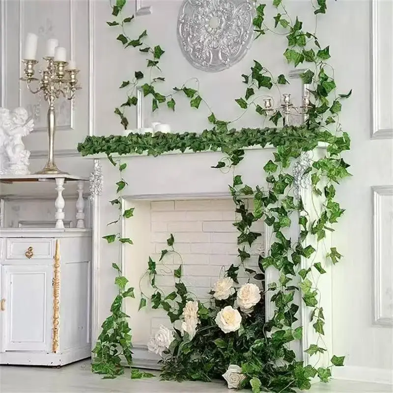 2.1M Green Ivy Leaf Hanging Vine Artificial Garland Silk Wall Plant Home Garden Decoration Wedding Party DIY Fake Wreath Leaves - Image 3