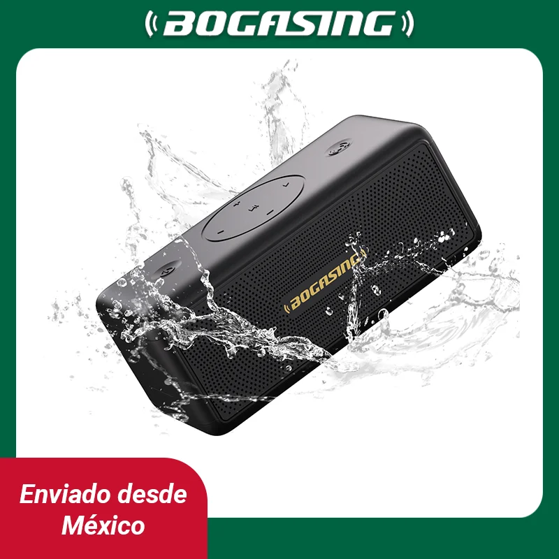 BOGASING M5 Altavoz Bluetooth 40W, Altavoces Inalámbricos Bluetooth 5.3 con Sonido Envolvente de 360 Grados, Resistente al Agua IPX7, 30 Horas de Reproducción