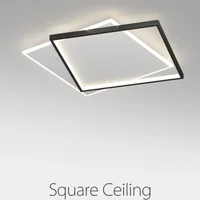 Lumière de chambre carrée ultra-mince, design d'art minimaliste moderne, haut de gamme, lumière de chambre européenne, luxe créatif 3