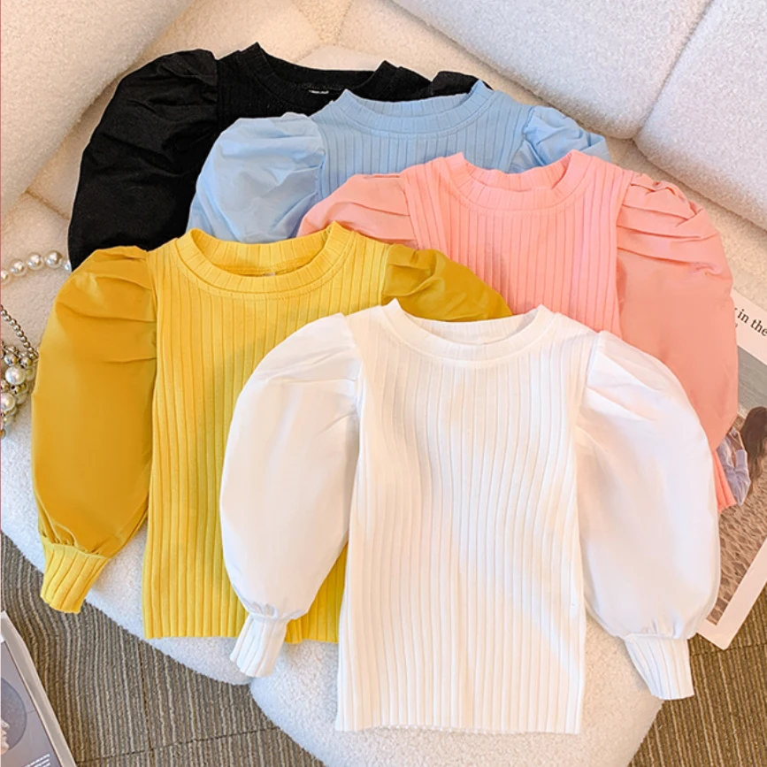 Mädchen weiß Langarm T-Shirt Hemd Prinzessin Shirt für Mädchen Mädchen süße Pullover Freizeit hemd Kinder Tops Pullover