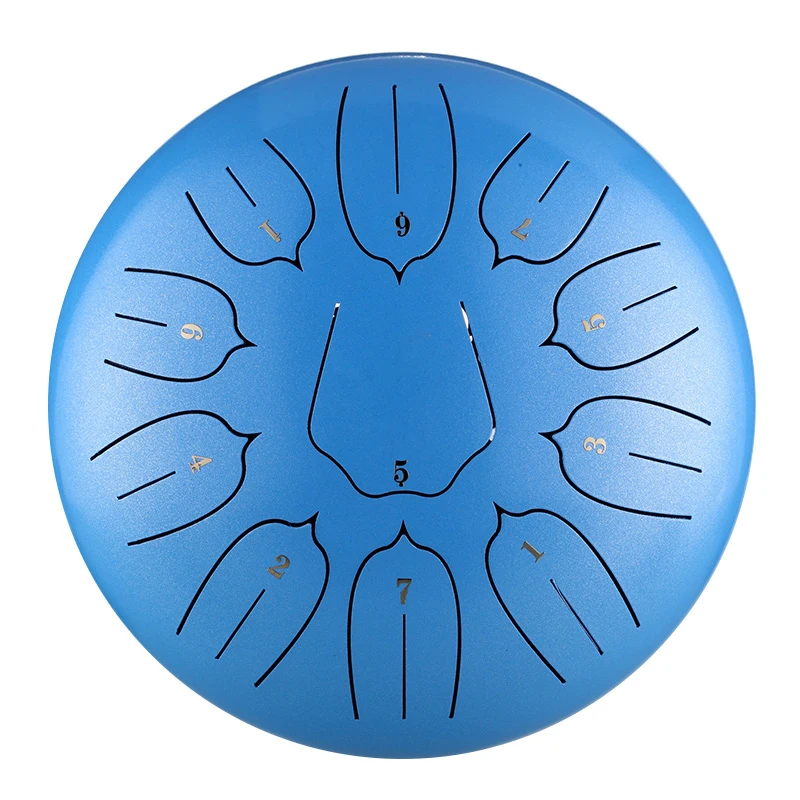 Hluru Glucophone Steel Tongue Drum 10 Inch 11 Notes D Tone Music Drum Ethereal Yoga Meditation Percussion Instrument