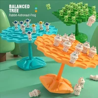 1pc children's DIY puzzle Balance Tree Folding Rabbit Astronaut board game Casual parent-child interactive tabletop combat toys 2