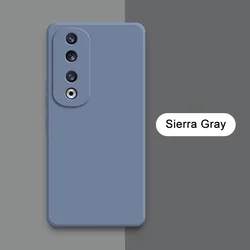 Square Liquid Silicone Shockproof Phone Case - 360° Protection & Camera Guard for Honor 90 GT (Sierra Gray)
