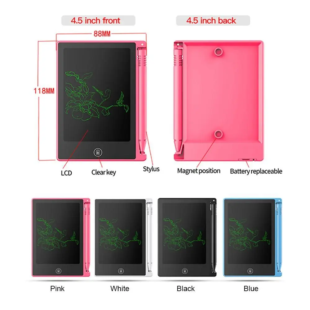 4.5 인치 LCD 태블릿 그리기 보드 전자 그래픽 필기 메모장 디지털 태블릿 어린이 선물 액세서리