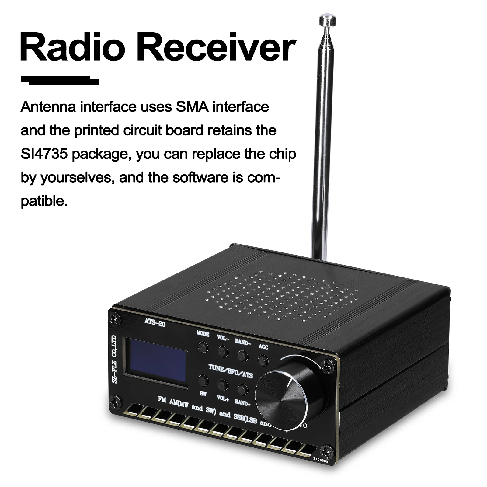 ATS-20 SI4735 Full Waveband Radio Receiver FM AM (MW & SW) SSB (LSB & USB) Covering Commercial Amateur Radio Bands 3