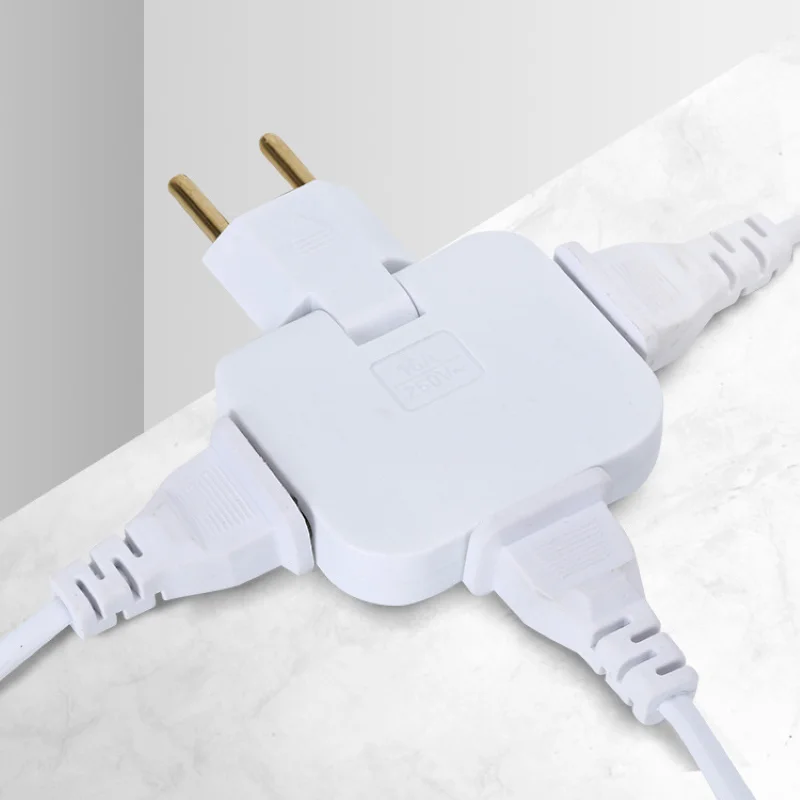 Plug Adapter EU Travel 3 in 1 US to Europe 2 USB Ports Type C/E/F Compatible Germany France Italy