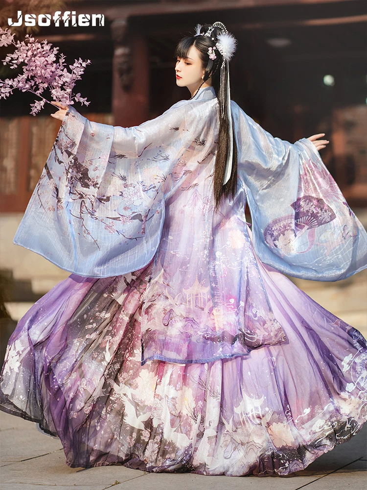 Original Flower Chinese Traditional Hanfu Costume Woman Ancient Fairy Dress Lady Elegance Han Dynasty Cosplay Clothing Stage ancient china tv play movie clothing chinese operas madam yuan wai s costume peking huangmei shaoxing opera old lady outfit