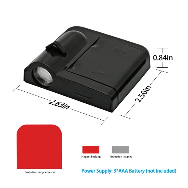자동차 문짝 LED 프로젝터 램프, Geely Emgrand EC7 2009-2017 EC715 EC718 3D 장식 스타일링 수정 자동차 액세서리, 2 개